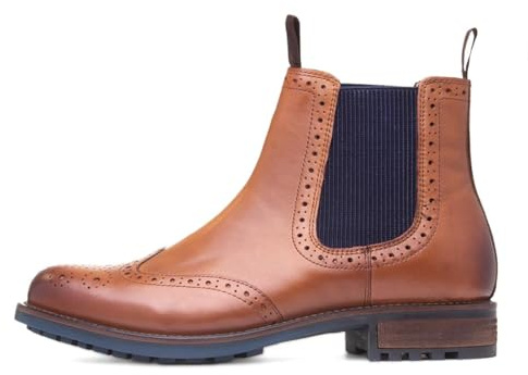 Red Level Clark Mens Tan Leather Chelsea Boot - Size 10 UK - Brown