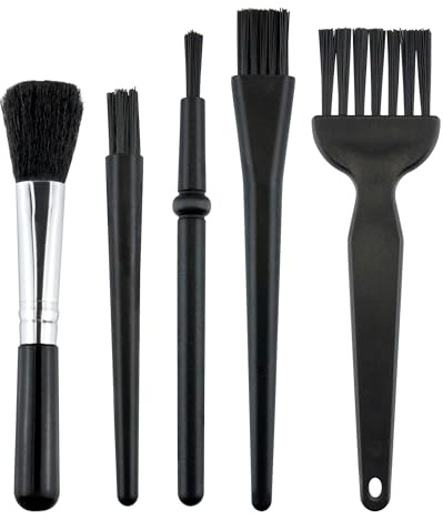 Ainkou 5 PCS Mini Keyboard Cleaning Brushes Kit, PP Handle Nylon Anti Static Electronic Dust Cleaning Brush for Computer Keyboard Motherboard Camera Small Space