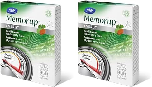 MEMORUP ® Energy | Con L-Taurina + Magnesio + Ginseng + Ginko Biloba + Guaraná + Huperzia Serrata + Zinc | 30 cápsulas | 1 toma al día (Paquete de 2)