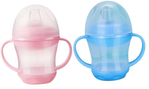 Yardwe 2 Pièces Tasse D'apprentissage Tasses Enfant En Bas Âge Gobelet Avec Anse Bouteille D'eau Avec Poignée Biberon Pour Bébé Gobelets Avec Couvercle Gobelets Pour Bébé Gel De Silice