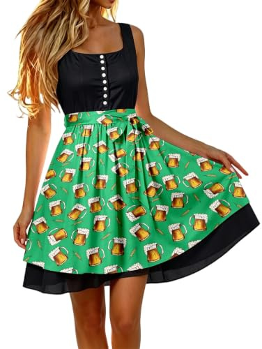 Generiskt Dirndl-förkläde dam oktoberfest midi traditionell jacquard förkläde Dirndl lätt kostymförkläde traditionell perfekt för dräkter festligheter för ölfester