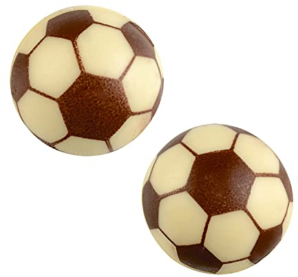 Günthart 40 Stück | Fußball Hohlkugel | 3D | weiße Schokolade | passend zur WM und EM | Schokoladen Dekoration | geeignet für Kuchen, Torten und Cupcakes