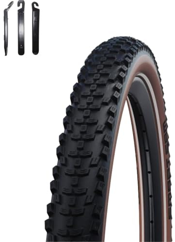 1 x Schwalbe Smart Sam Fahrradreifen ADDIX Performance Line Schwarz/Bronze 54-584 (27.5 x 2.10) inkl. Reifenheber