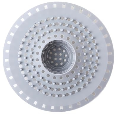 ZWWOGE 1 raccoglitori di capelli in silicone per vasca da bagno, protezione per lo scarico dei capelli della doccia, filtro flessibile per scarichi da 3,5 cm a 4,5 cm (grigio)