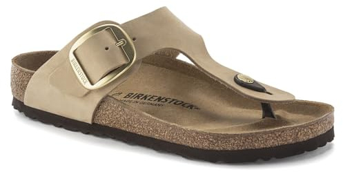 Birkenstock Gizeh Big Buckle Nubuk Leather Sandcastle Schmale Weite Gr. EU 37