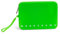Pigna, Pochette Bustina in morbido Silicone,Monocromo FLUO,con manico,cerniera,Colore Verde,Confezione 1 pezzo