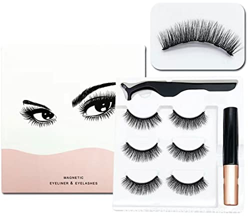 Ciglia Finte Magnetiche Ciglia Finte Impermeabili Con 1 Eyeliner Magnetico e 1 Pinza Ciglia Finte Ciglia Magnetiche Riutilizzabili Extension Ciglia Naturale