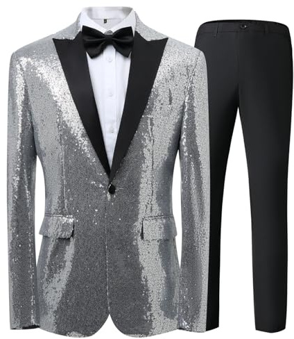 Chándal de algodón para hombre, traje de chándal, traje de casa, chaqueta de lentejuelas, traje de pantalón, esmoquin, fiesta, baile, boda, lentejuelas, esmoquin, chaqueta de un solo botón