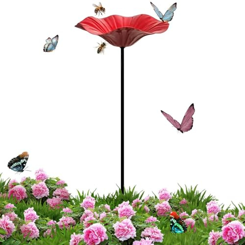 Station D'abreuvement pour Abeilles | Abreuvoir pour Oiseaux Résistant Aux Intempéries -Bain Artisanal Fleur,Bain Décoratif Métal Motif Fleurs pour Jardin, Mangeoire Oiseauxs