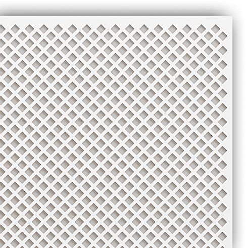 PEGBOARD - VALENCIA Lochwand 122 x 61 x 0,3 cm MDF Holzplatte weiß lackiert - Deutsches Produkt - Heizkörperverkleidung, Türfüllung, Paravent oder Lüftungsgitter - Dekorative Lochplatte [Dreierpack]