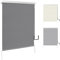 WOLTU Toldo Vertical Exterior, Estor Persiana Enrollable Retráctil con Manivela Manual, Estor para Balcón Terraza Jardín, Pantalla de Privacidad Toldo, Protección Solar UV 100x240 cm Gris Oscuro