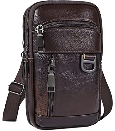 Umhängetaschen Herren Klein Schultertasche Herrentasche Vintage Rindsleder Hüfttasche Gürteltasche Handgelenktasche for Arbeit Reise Alltagsleben