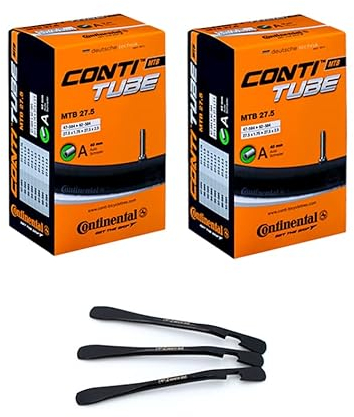 2er Set Continental Fahrradschlauch MTB 27 Zoll 47/62-584 AV 40mm inklusive 3 MSZweirad Metall Reifenheber