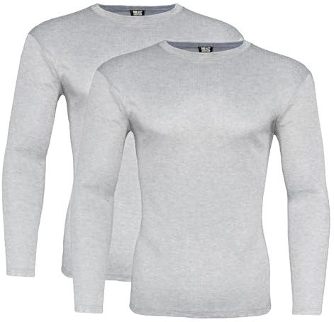 BestSale247 Termoundertröja för män (2-pack) med innerfleece varma vinterunderkläder, skidunderkläder bomull, GRÅ, XL