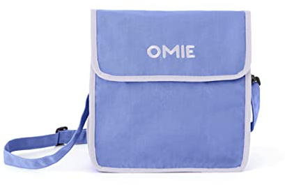 Omie OmieBox Lunch Bag - Washable, Foldable, Durable, WaterResistant Fabric with Interior Pocket and External Bottle Holder (Purple)