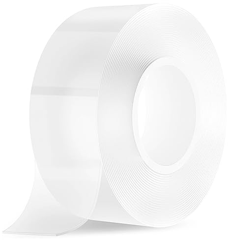 3 Meter Doppelklebeband, Nano Tape Doppelseitiges Klebeband Extra Stark Transparent, Spurlos Klebestreifen Abwaschbar Ablösbar Wiederverwendbares für Teppich, Foto Wand, Auto, Marmor, Glas