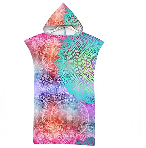 Proumhang Asciugamano da spiaggia con cappuccio per adulti Asciugamano per cambio Asciugamano per accappatoio Coperta poncho per surf in spiaggia Nuoto Costume da bagno Cambio 75cmx110cm Modalità 11