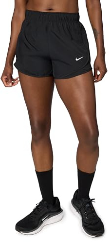 Nike Womens W Nk Tempo Df Mr 3 Shorts, Black/Black/Black/Reflective Silv, M EU