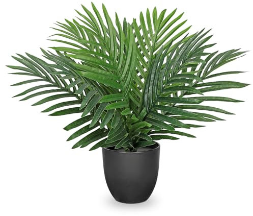 Briful 45CM Künstliche Palme im Topf, Tropische Palmenblätter Kunstpflanzen Wie Echt Kunstpalme für Wohnzimmer Bad Dekoration