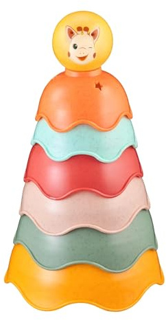 Sophie la Girafe - Jeu d'Empilage 6 Bols Colorés - Jouet Éducatif pour Bébé - Développe la Motricité et la Logique - 30 cm