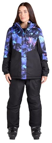 Mountain Warehouse Womens Ski Jacket & Pants Set - Padded Insulation, Snowskirt, Zipped pockets & Adjustable Hood - Best for Autumn, Winter, Outdoors & Travelling Bright Blue Women's Size 14