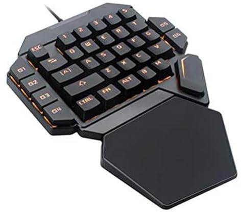 SHRGOMPIT Clavier de Jeu mécanique RGB à Une Main, Petit Clavier de Jeu, 35 Touches avec Repose-Main, rétroéclairage LED RGB