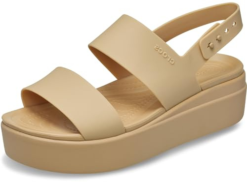 Crocs Women's Brooklyn Low Wedges, Platform Sandals, Cashew/Cashew, 7