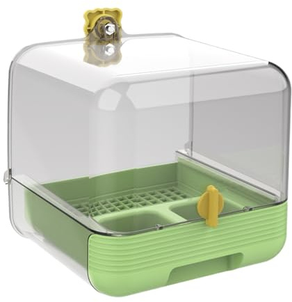Baño para Loros - Extraíble para Aves - Bowl Transparente 2 en 1 de Fácil Limpieza para Interior o Exterior en Jardín y Terraza para Mascotas - para Exteriores Jardín y Uso en Interior para Mascotas