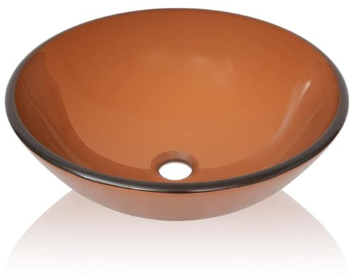 Generico Lavandino in Vetro Temperato 42 cm Marrone,Articoli di ferramenta,Prodotti Idraulici,Articoli Idraulici,Lavandini,Lavandini Bagno,Marrone,7.05 kg,142232