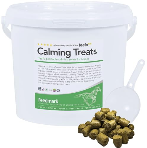 Feedmark Calming Treats for Horses | Natural Soothing Herbal Treats for Stress & Anxiety | 1kg (Approx. 135 Treats) | Supports Relaxation, Focus & Digestive Health | Competition Safe Calming Bites