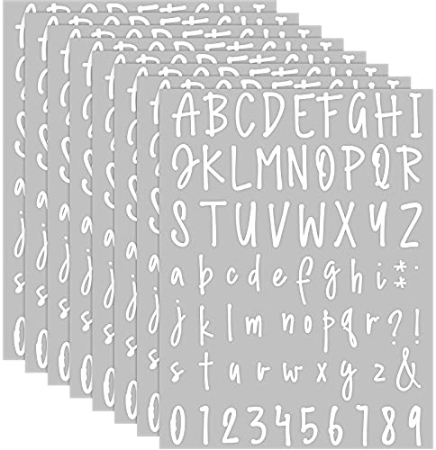 Sepamoon 552 Pieces Letter Stickers 8 Sheets Self Adhesive Vinyl Alphabet Number Stickers Waterproof Mailbox Number Label Decals for DIY Crafts Window Door Car Sign Scrapbook Decor(2 Inch,White)
