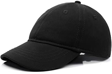 Zylioo Gorra de béisbol de tamaño pequeño, gorra de papá para cabezas pequeñas, pequeña gorra de protección solar, pequeña gorra de running, negro - talla 21-22.5/53-57cm, S-M