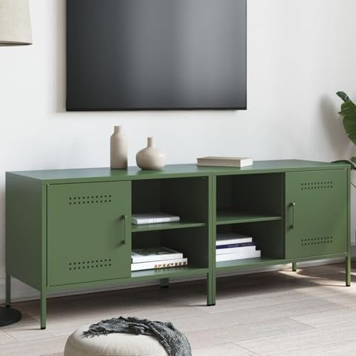 ShGaxin TV-möbler 2 delar stål olivgrön 68x39x50,5 cm, TV-bord, TV-skåp, TV-skåp, TV-bord, vardagsrumsmöbler, vardagsrumsbord TV - 843003