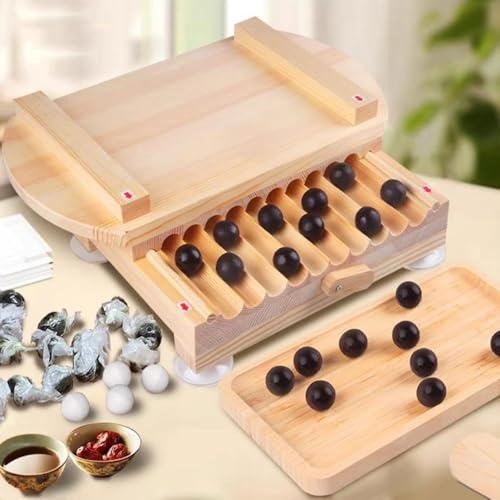 Tapioca Beads Forming Machine, 3/6/9g Traditional Chinese Medicine Pill Making Machine, Small Wooden Household Manual Pill Grating Board, with Double Positioning Column, for Restaurant, Snack Bar