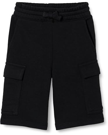 Amazon Essentials Pantalones cortos deportivos tipo cargo de felpa Niño, Negro, 9 años