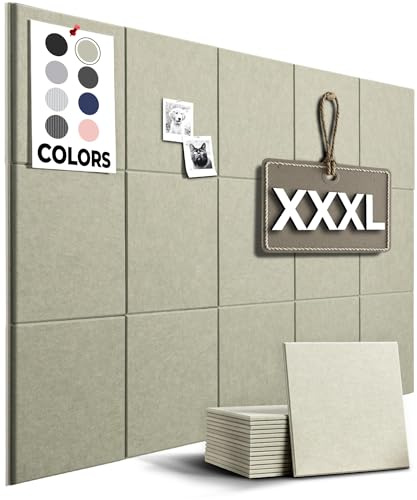 WALLHERO Corkboards for Wall, 59x36 | 15 Pack | Cork Board Squares, Pin Up Board, Office Board for Wall, Big Bulletin Board, Cork Roll with Adhesive Backing (Sage Green)