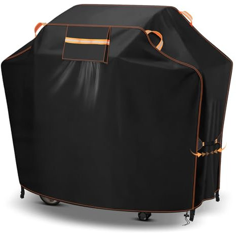 GARPROVM Grillabdeckung wetterfest, Gasgrill Abdeckung 146x61x122cm Grill Abdeckhaube Wasserdicht 420D Oxford Gewebe, Grill Wetterschutzhülle mit Belüftung Grill Abdeckplane Outdoor Staubdicht