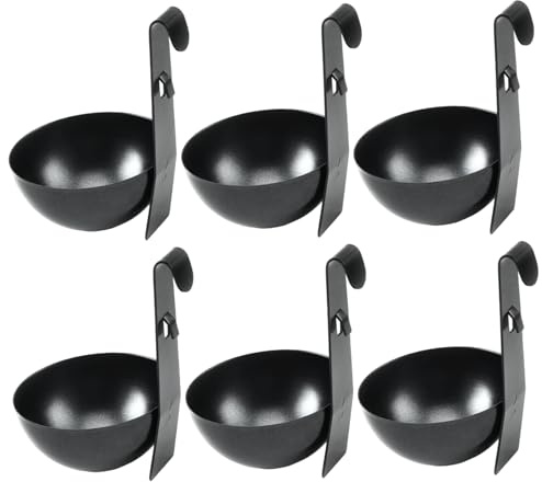 Muzrunq Posacador de Huevos, 6 Piezas de Metal ahorrable Tazas cazas furtivas de Caldera de Huevo Antiadherente Suministros de Cocina para cocinar fácilmente Herramienta fácil de Usar.