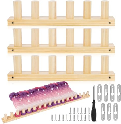 Coopay Machine à Tricoter en Bois 3 en 1 pour Laine Épaisse, Kit Tricot Debutant, 102 cm Long Tricotin pour Couvertures, pour Écharpes, Métier à Tricoter pour Débutants et Passionnés