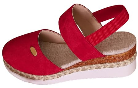 Sandali da yoga da donna con separatori per dita dei piedi Nuovo commercio estero estate tacco pendenza sandali fondo spesso bordo grande formato tinta unita testa rotonda casual sandali con fondo