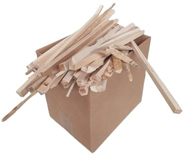 Astillas y Tacos de Madera de Haya Natural para leña, Totalmente Seca, Caja 8kg. Ideal para braseros, Estufas, hornos de leña, fogatas y Barbacoas. (Listones Haya)