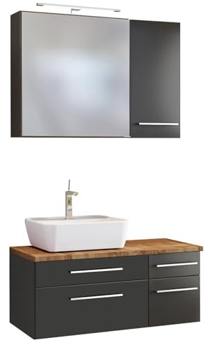 Badkombination Dasa 16 links - graphit/matt grau