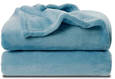 NANPIPER Fleece Blankets Super Soft Flannel Fuzzy Blanket for Bed Couch Luxury Cozy Plush Microfiber Blanket-Twin Size Light Blue