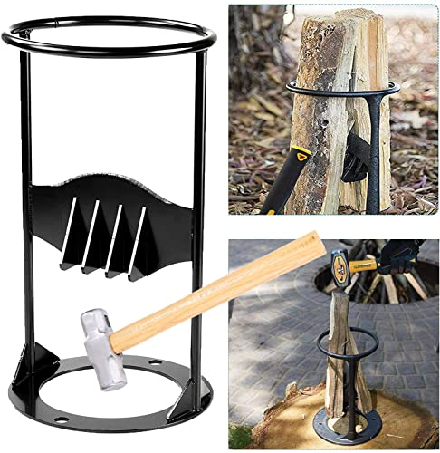 Divisor de Troncos Divisor de Madera Resistente Divisor de protocolo Manual de Hierro Fundido Divisor de Madera Divisor de leña para encender Ligero para Acampar en casa al Aire Libre,con Martillo