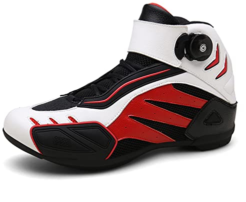 SahilXtore Motorradschuhe Herren Damen Universal,Mode Atmungsaktiv Biker Motorradstiefel mit ATOP Verschluss-System,Knöchelstütze, Aufprallschutz rutschfest Kurze Stiefeletten 36-47