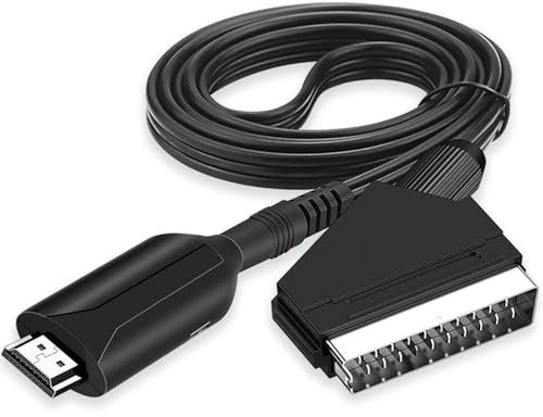 Herreicher Adaptateur Convertisseur Péritel vers HDMI, Câble HDMI, Scart vers Hdmi, pour TV Full HD 720P/1080P, Audio Vidéo, Lecteur Sky Blu-Ray STB Xbox PS3