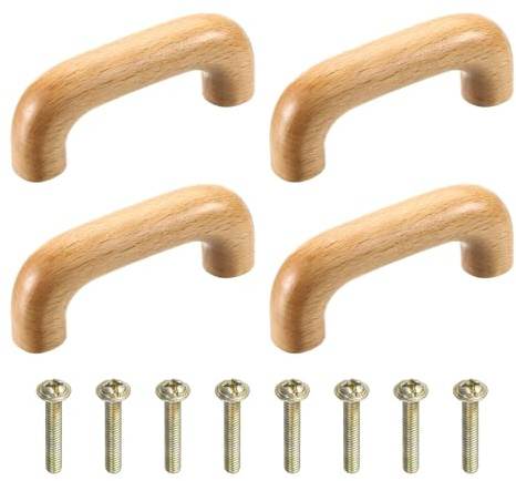 QUARKZMAN 4pz Legno Cassetto Maniglie Maniglie 64mm/2.52 Foro Spaziatura Legno Armadi Cassetto Pomelli Maniglie Maniglie con Vite Set per Cucina Armadi Cassettiere Mobili