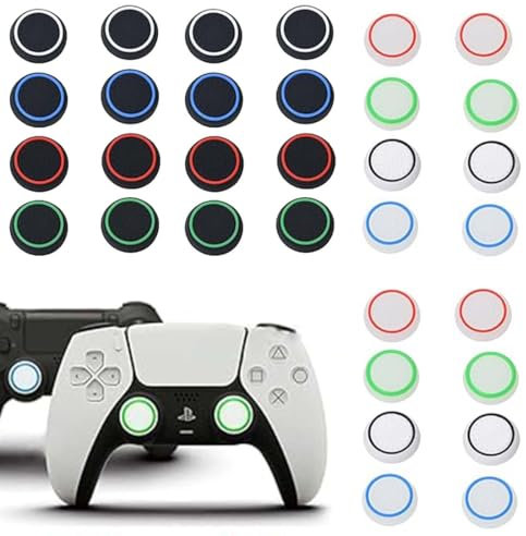 UYVPAER 32 Pièces pour Joystick PS5 pour Joystick PS4 pour Protection Joystick Switch pour Joystick Switch pour Capuchon Joystick Switch pour Capuchon Joystick PS5 pour Grip Joystick PS5