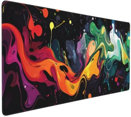 Tapis de Souris Art Coloré Tapis de Souris XXL 700x300x3mm, Imperméable Tapis de Souris XXL Tapis Souris Mouse Pad, Base Atidérapante, Haute Précision et Vitesse pour Gamer, Deco Bureau Femmes Cadeaux