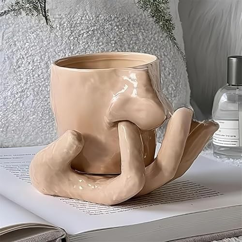 Keramisk näsplockande mugg, 2025 ny unik keramisk mugg, rolig näsplockande kaffekopp, handgjorda nya kaffekoppar, for dekoration på hemmakontoret.